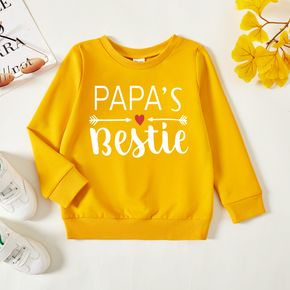 Toddler Graphic Letter and Heart Print Long-sleeve Pullover