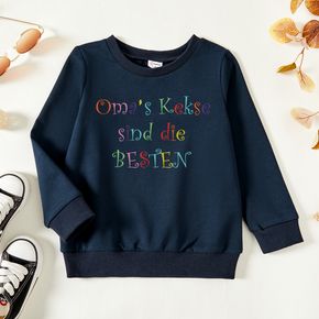 Toddler Graphic Letter Print Long-sleeve Pullover