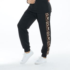 Maternity Contrast Leopard Side Seam Casual Pants