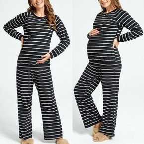 Maternity Casual Stripe Print Long-sleeve Pajamas