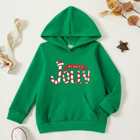 Christmas Toddler Graphic Letter Print Long-sleeve Hooded Pullover
