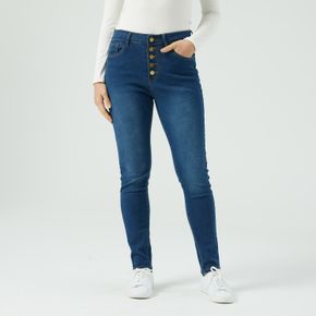 High-Waisted High Stretch Button Up Skinny Jeans