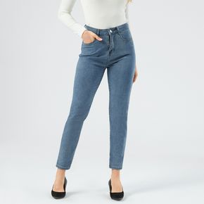 klassische blaue Skinny Jeans mit hohem Stretchanteil