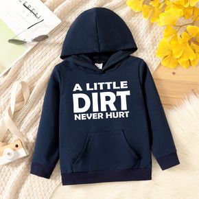 Toddler Graphic Letter Print Long-sleeve Hooded Pullover