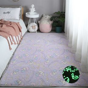 Luminous Floor Plush Mat Glow in the Dark for Living Room Bed Room Bedside Carpets Home Decoration