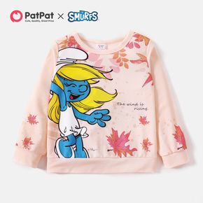 Smurfs Kid Girl Smurfs Letter Leaves Sweatshirt