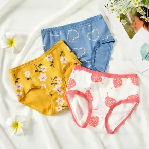 3-Pack Toddler Girl Floral/Heart/Animal Print Briefs Underwear