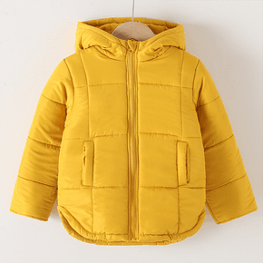 Kid Boy/Kid Girl Hooded Zipper Side Pocket Design Padding Coat