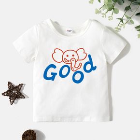 Toddler Boy Graphic Elephant & Letter Print Short-sleeve Tee