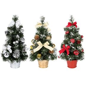 Tabletop Weihnachtsbaum Mini künstlicher Weihnachtsbaum mit Lichtern für Tisch Schreibtischdekoration Neujahrsgeschenk