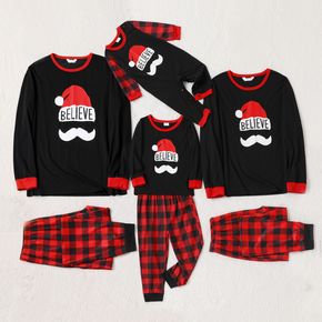Pijamas para família estampagem Papai Noel Letras Natal