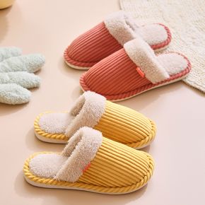 Pure Color Fleece-lining Warm Slippers House Indoor Cozy Comfy Slipper