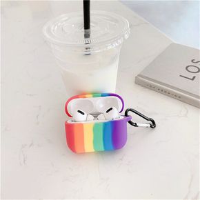 AirPods Case Cover Rainbow Bluetooth Headset Cover Soft Silicone Earphone Cover Protective Shell for AirPods 1/2/AirPods Pro
