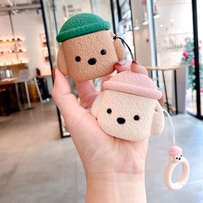 AirPods Case Cover 3D Cute Cartoon Teddy Dog Bluetooth Headset Cover Earphone Cover Protective Shell for AirPods 1/2