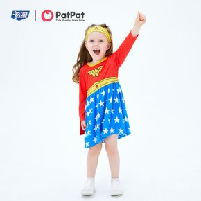 Justice League Toddler Girl Wonder Woman Cosplay Costume With Hooded Cloak and Face Mask