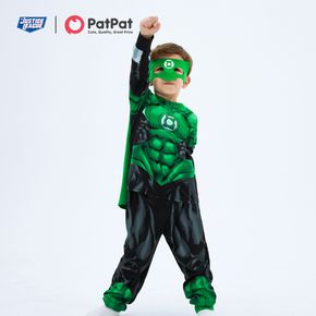 Justice League 3-piece Toddler Boy Green Lantern  Cosplay Costume Set with Cloak and Face Mask