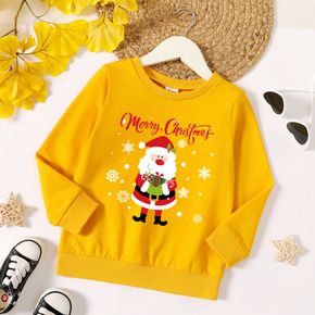 Christmas Toddler Graphic Santa and Letter and Snowflake Print Long-sleeve Pullover