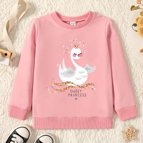 Toddler Girl Graphic Goose Print Long-sleeve Pullover