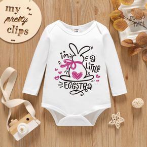 Easter Baby Boy/Girl Graphic White Long-sleeve Romper