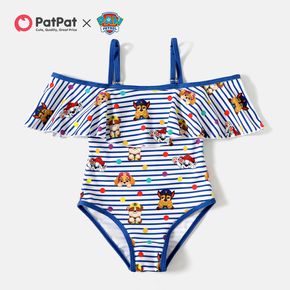PAW Patrol Toddler Girl Stripe Off Shoulder Onepiece Cami Swimsuit