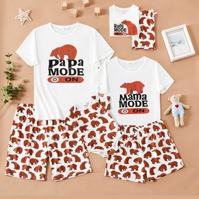 Bear and Letter Print Family Matching Pajamas (Flame Resistant)