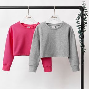 Kinder Grafik hot pink Langhülse Pullover