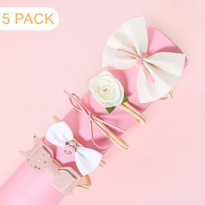5-pack Floral Bow Decor Headband Hair Accessories for Girls
