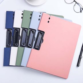 A4 Binder Punchless File Folder Clipboard Writing Pad with Spring Action Clamp Test Paper Storage Organizer Office Stationery