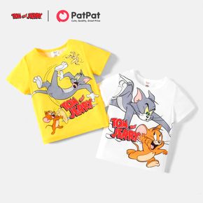 Kurzarm-T-Shirt mit Tom- und Jerry-Jungen-Buchstabenaufdruck
