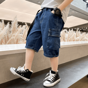 Kid Boy Pocket Design Denim Jeans Shorts