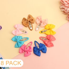 8-pack Ribbed Bowknot Hair Clip for Girls