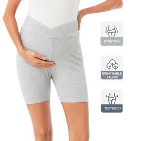 Maternity Simple Grey Biker Shorts