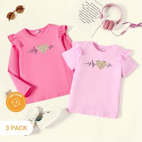 2-Pack Kids Girl Graphic Flutter-sleeve Tee Set