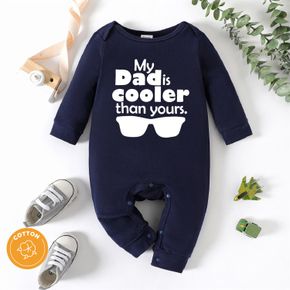 Baby Boy 95% Cotton Long-sleeve Letter Print Jumpsuit