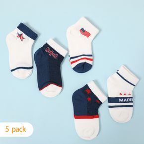 5-pairs Baby / Toddler / Kid National Flag Pattern Mesh Breathable Socks for Independence Day