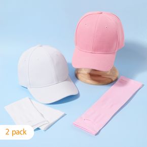 طقم قبعة بيسبول صلبة للأطفال الصغار / الأطفال مكون من قطعتين وأكمام للحماية من أشعة الشمس
