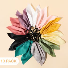 10-pack Multicolor Scarf Hair Tie for Girls