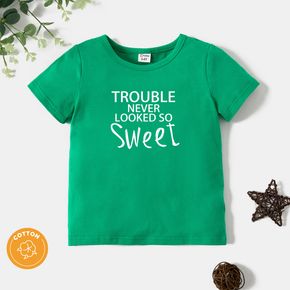 Toddler Graphic Letter Print Short-sleeve Tee