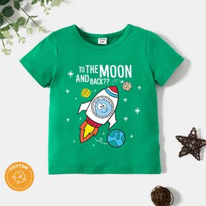 Toddler Graphic Rocket and Stars Print Short-sleeve Tee