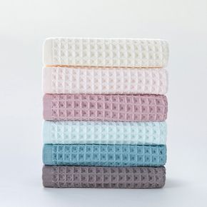 100% Cotton Pure Color Waffle Washcloths Hand Towel Soft Comfortable Absorbent Towel for Bathroom Kitchen