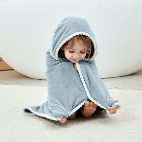Toalla de baño con capucha para bebé, suave, absorbente, polar coral, albornoz liso, mantas de baño, toalla