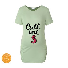 "Baby's initials Series" Maternity Letter S Print Short-sleeve Tee