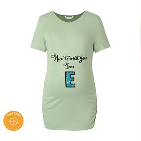 "Baby's initials Series" Maternity Letter E Print Short-sleeve Tee