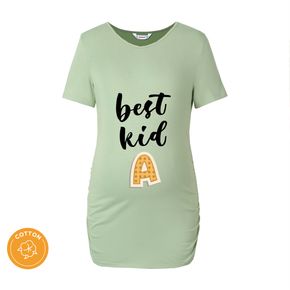 "Baby's initials Series" Maternity Letter A Print Short-sleeve Tee