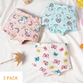 3-Pack Toddler Girl 100% Cotton Animal Print Boxer Briefs Underwear