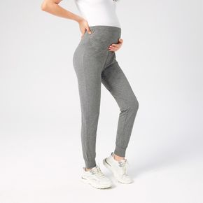 Maternity Pure Color Elastic Waist Sweatpants