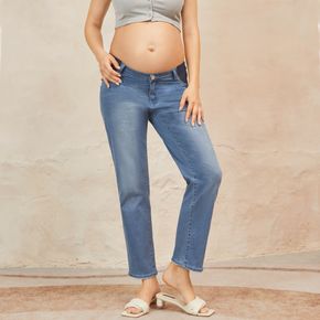 Maternity Raw Trim Light Blue Jeans