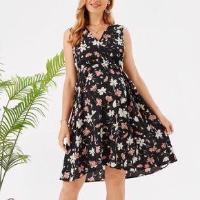 Nursing Allover Floral Pattern Tank Dress