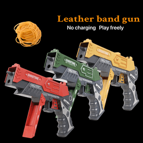 Rubber Band Gun Toy with Rubber Fake Gun Play Set for Shooting Game Outdoor Activities