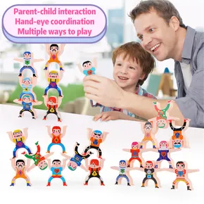 16-pack Kids Stacking Balancing Block Building Toy Play Kits Montessori Early Educational Puzzle Game (Stickers Random)